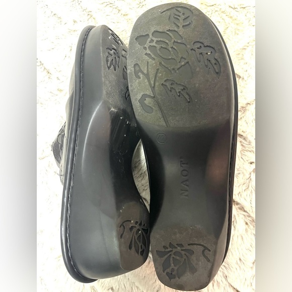 Naot Havana Black Leather Slide Mules Clogs Women’s Size 10 - Picture 7 of 7